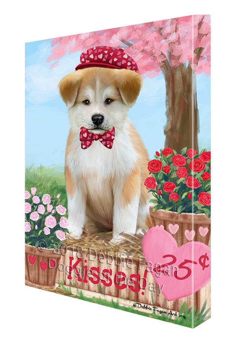 Rosie 25 Cent Kisses Akita Dog Canvas Print Wall Art Décor CVS124064