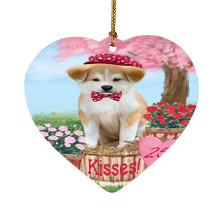 Rosie 25 Cent Kisses Akita Dog Heart Christmas Ornament HPOR56116