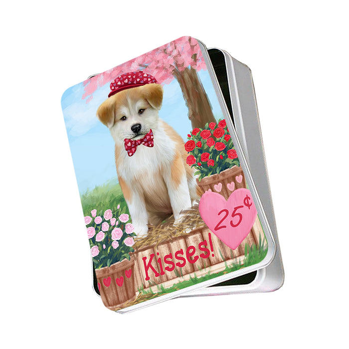 Rosie 25 Cent Kisses Akita Dog Photo Storage Tin PITN55703