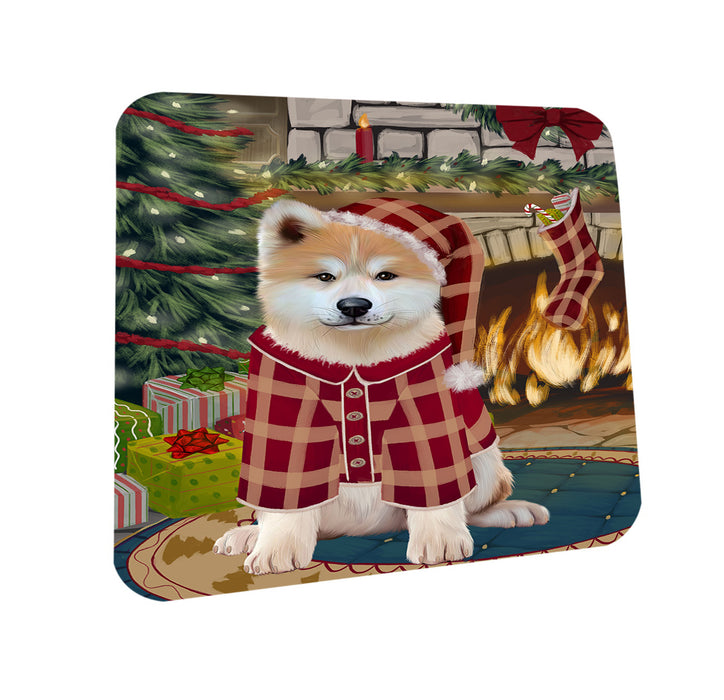 The Stocking was Hung Akita Dog Coasters Set of 4 CST55112