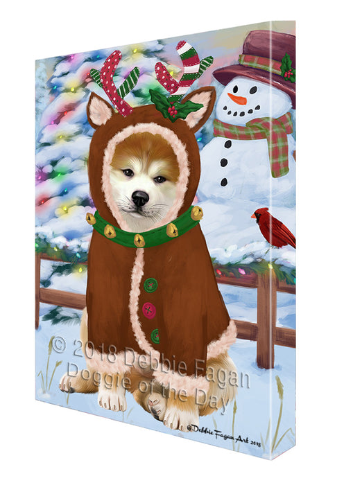 Christmas Gingerbread House Candyfest Akita Dog Canvas Print Wall Art Décor CVS127367