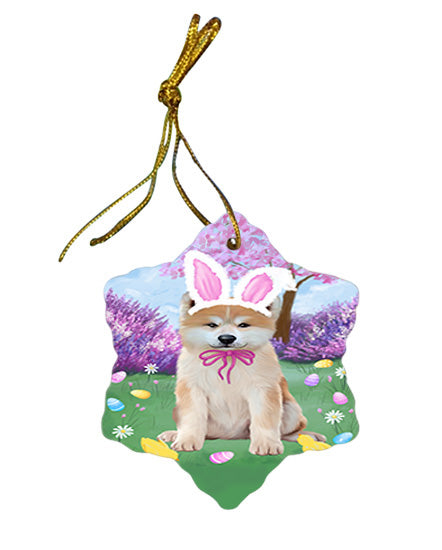 Easter Holiday Akita Dog Star Porcelain Ornament SPOR57263