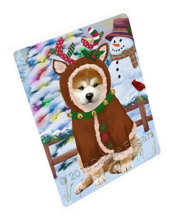 Christmas Gingerbread House Candyfest Akita Dog Magnet MAG73520 (Small 5.5" x 4.25")
