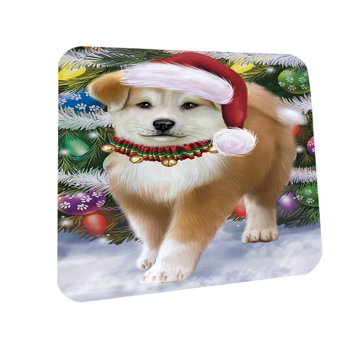 Trotting in the Snow Akita Dog Coasters Set of 4 CST54512