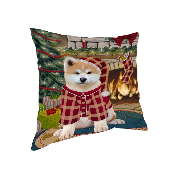 The Stocking was Hung Akita Dog Pillow PIL69544