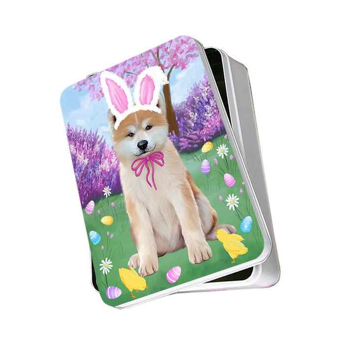 Easter Holiday Akita Dog Photo Storage Tin PITN56805