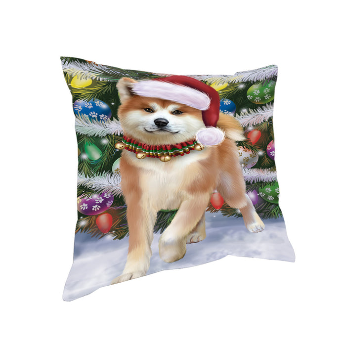 Trotting in the Snow Akita Dog Pillow PIL75356
