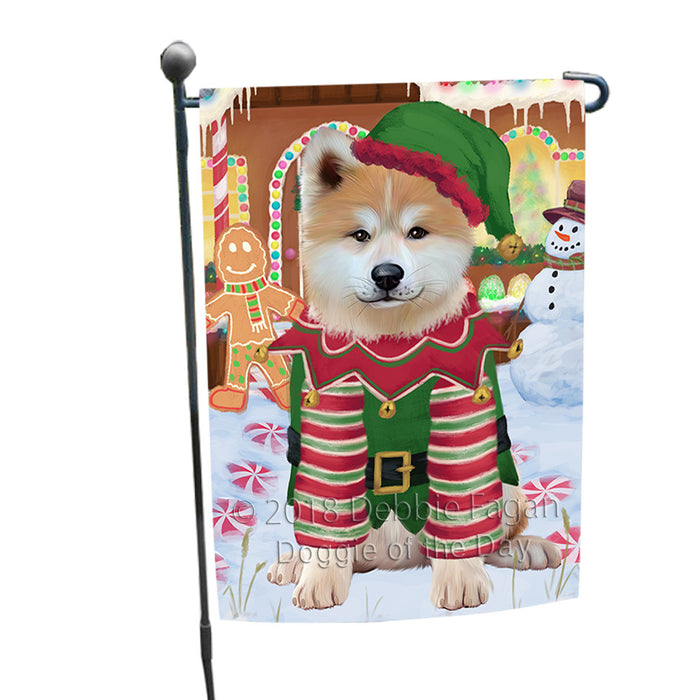 Christmas Gingerbread House Candyfest Akita Dog Garden Flag GFLG56676