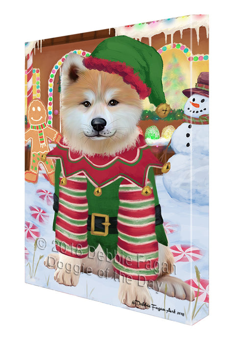 Christmas Gingerbread House Candyfest Akita Dog Canvas Print Wall Art Décor CVS127376