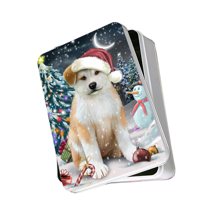Have a Holly Jolly Akita Dog Christmas Photo Storage Tin PITN51619
