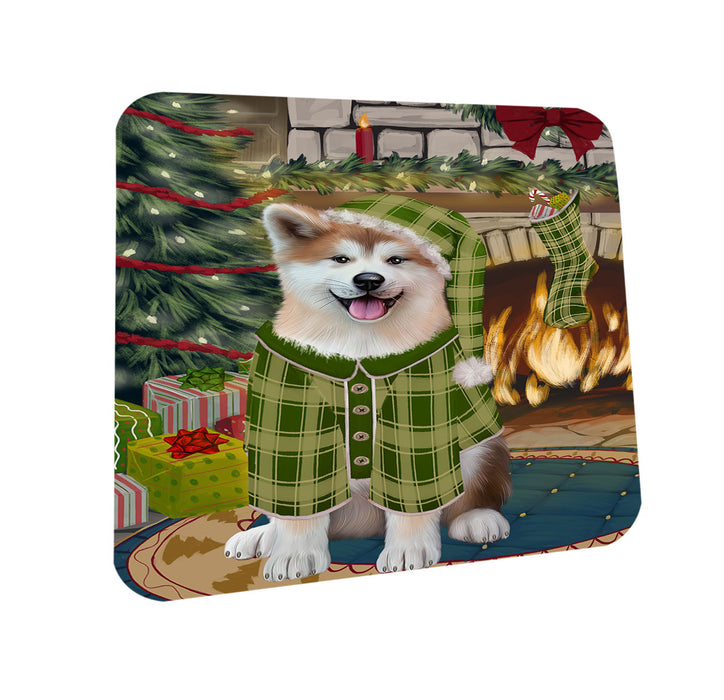 The Stocking was Hung Akita Dog Coasters Set of 4 CST55113