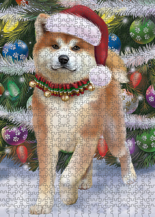 Trotting in the Snow Akita Dog Puzzle  PUZL85888