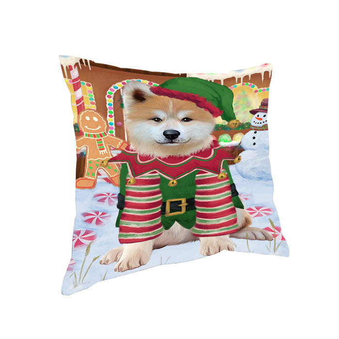Christmas Gingerbread House Candyfest Akita Dog Pillow PIL78804