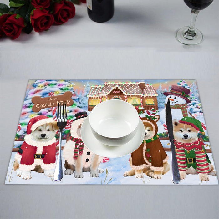 Holiday Gingerbread Cookie Akita Dogs Placemat