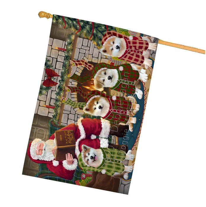 Christmas Cozy Holiday Tails Akitas Dog House Flag FLG55515