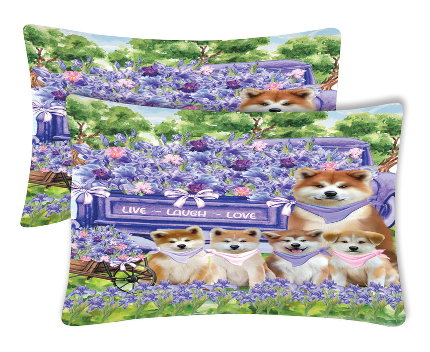 Akita Pillow Case with a Variety of Designs, Custom, Personalized, Super Soft Pillowcases Set of 2, Dog and Pet Lovers Gifts