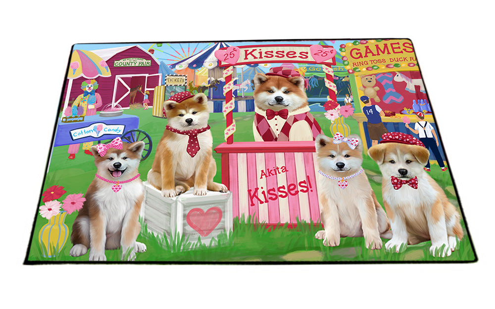 Carnival Kissing Booth Akitas Dog Floormat FLMS52854