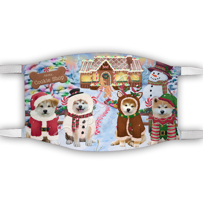 Holiday Gingerbread Cookie Akita Dogs Shop Face Mask FM48854