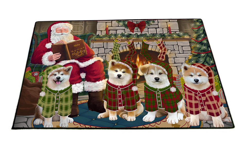 Christmas Cozy Holiday Tails Akitas Dog Floormat FLMS52545