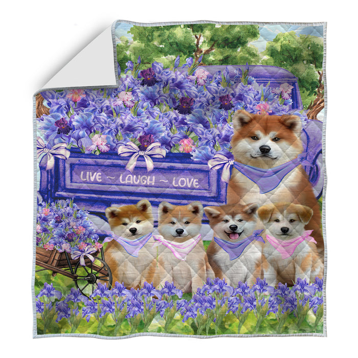 Akita Quilt: Explore a Variety of Personalized Designs, Custom, Bedding Coverlet Quilted, Pet and Dog Lovers Gift