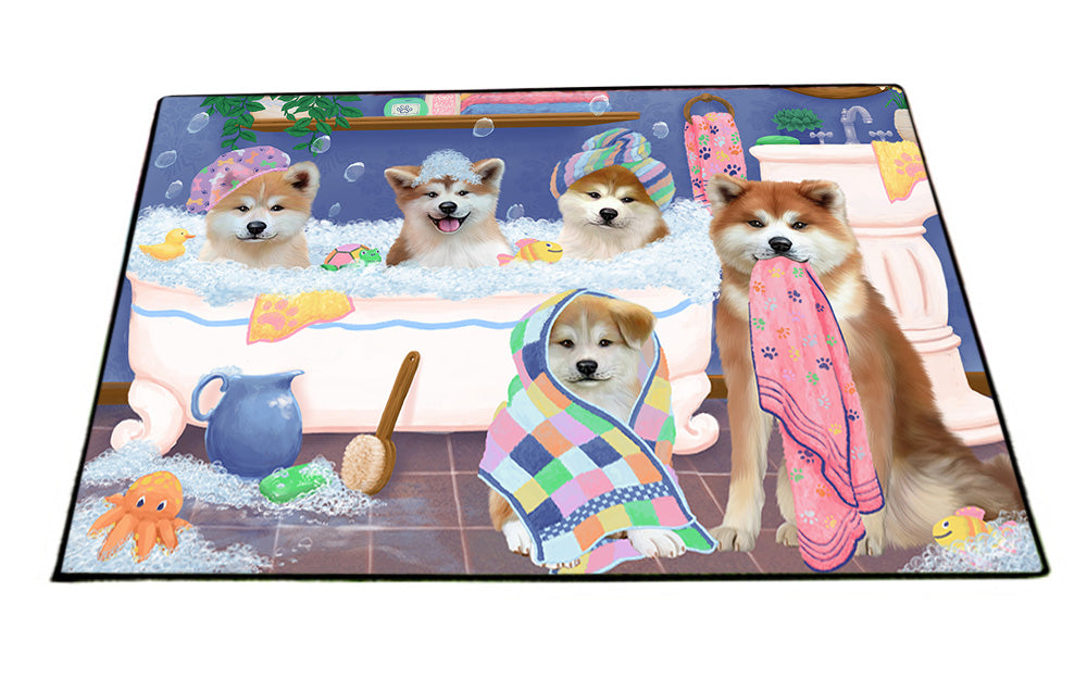 Rub A Dub Dogs In A Tub Akitas Dog Floormat FLMS53433