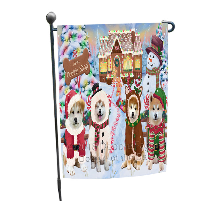 Holiday Gingerbread Cookie Shop Akitas Dog Garden Flag GFLG56640