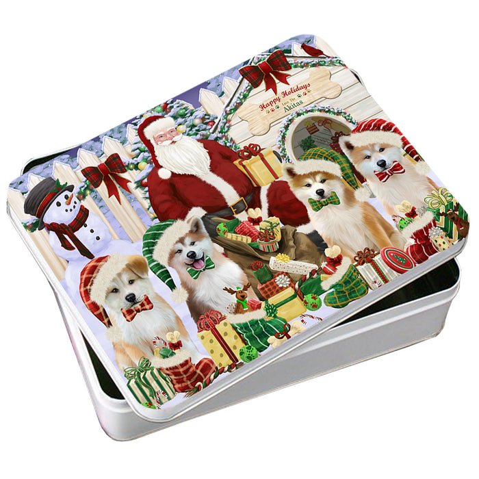 Spring Dog House Akitas Dog Photo Storage Tin PITN52593