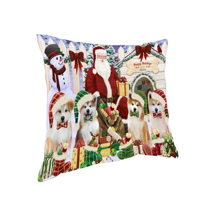 Christmas Dog House Akitas Dog Pillow PIL66528