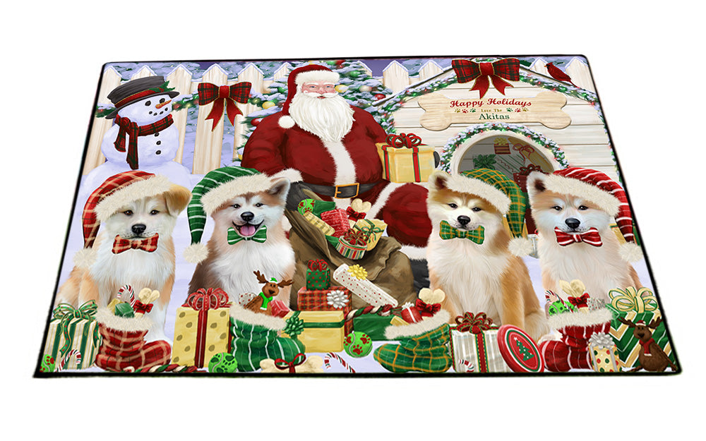 Christmas Dog House Akitas Dog Floormat FLMS51840