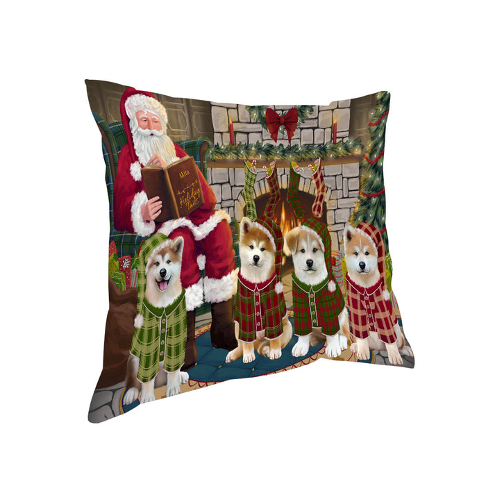 Christmas Cozy Holiday Tails Akitas Dog Pillow PIL69272