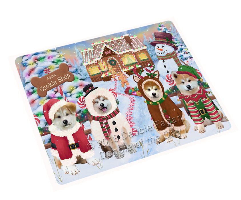 Holiday Gingerbread Cookie Shop Akitas Dog Large Refrigerator / Dishwasher Magnet RMAG98820