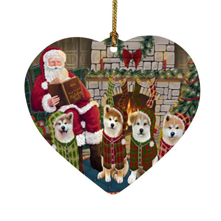 Christmas Cozy Holiday Tails Akitas Dog Heart Christmas Ornament HPOR55442