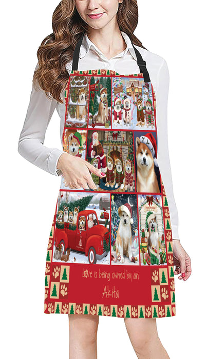 Love is Being Owned Christmas Akita Dogs Apron