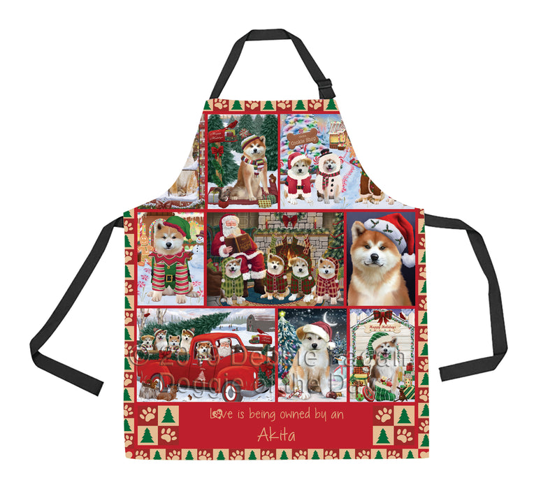 Love is Being Owned Christmas Akita Dogs Apron