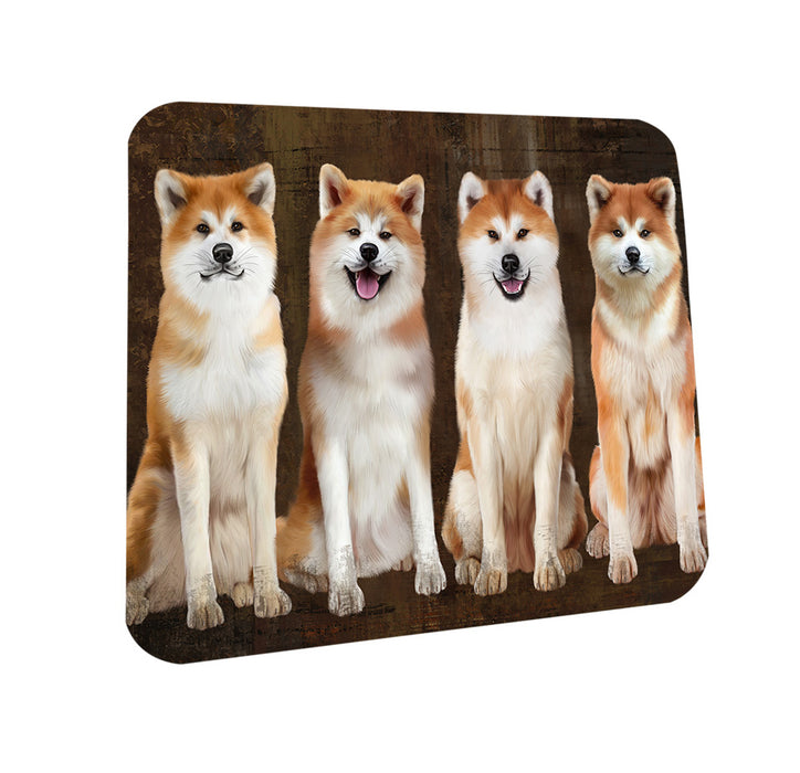 Rustic 4 Akitas Dog Coasters Set of 4 CST54310