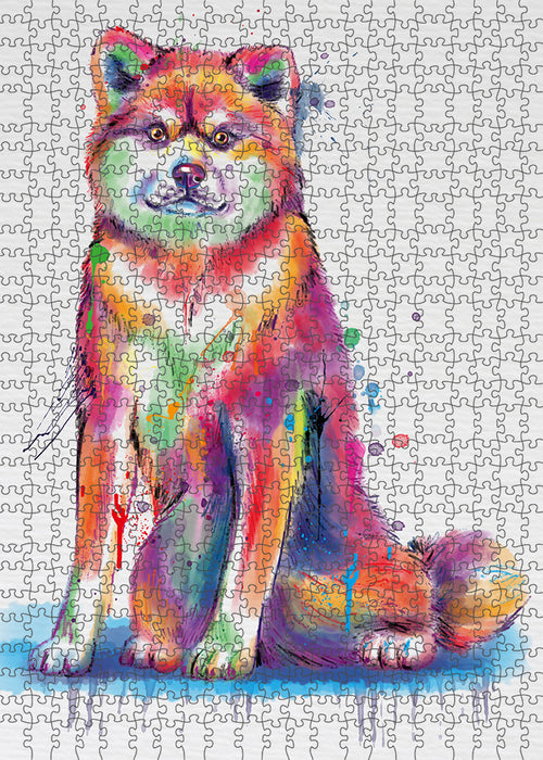 Watercolor Akita Dog Puzzle with Photo Tin PUZL97332