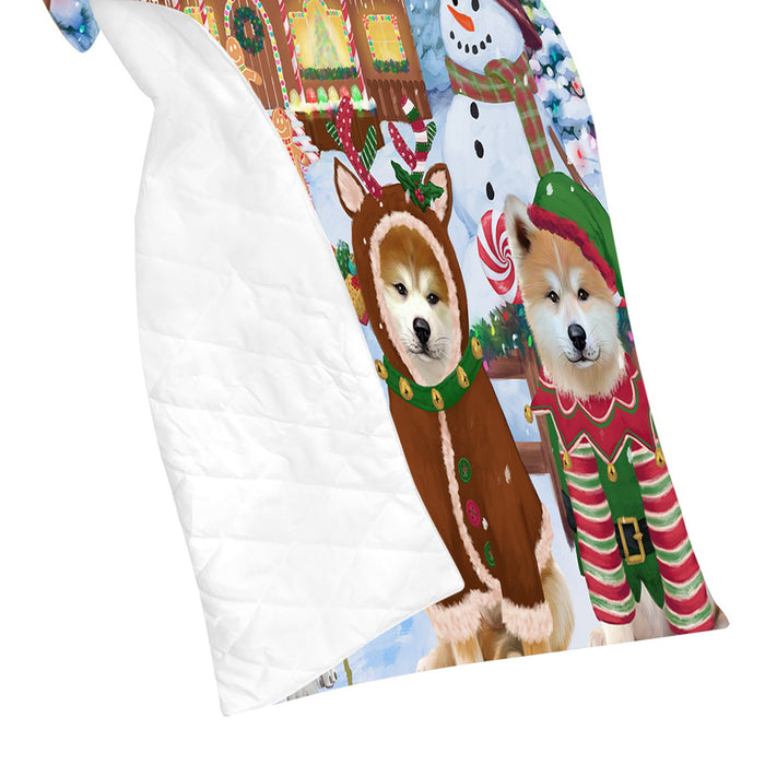 Holiday Gingerbread Cookie Akita Dogs Quilt