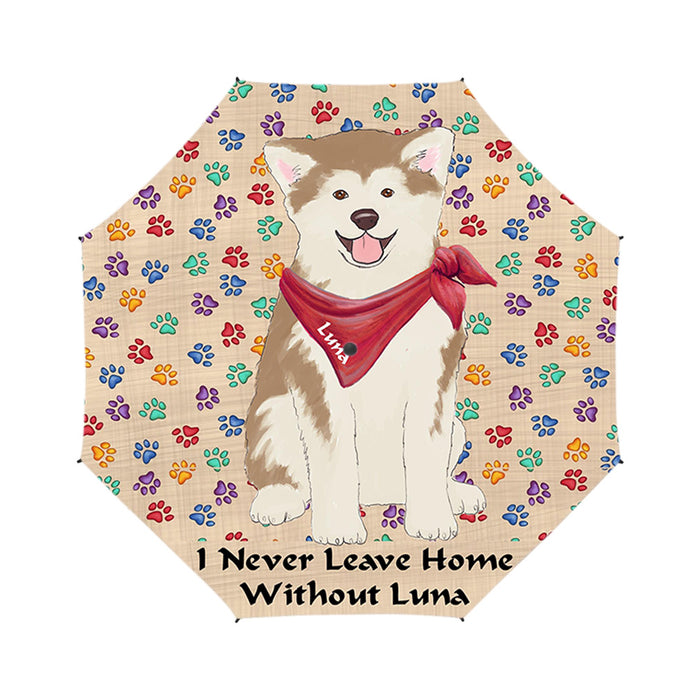 Custom Pet Name Personalized I never Leave Home Akita Dog Semi-Automatic Foldable Umbrella