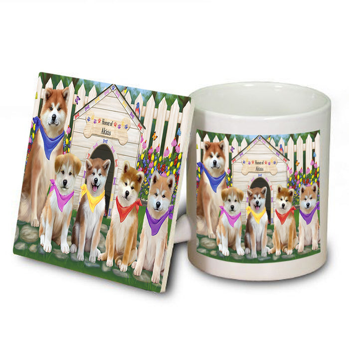 Spring Dog House Akitas Dog Mug and Coaster Set MUC52137