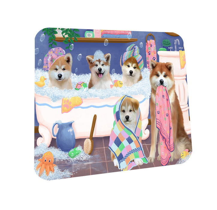 Rub A Dub Dogs In A Tub Akitas Dog Coasters Set of 4 CST56708