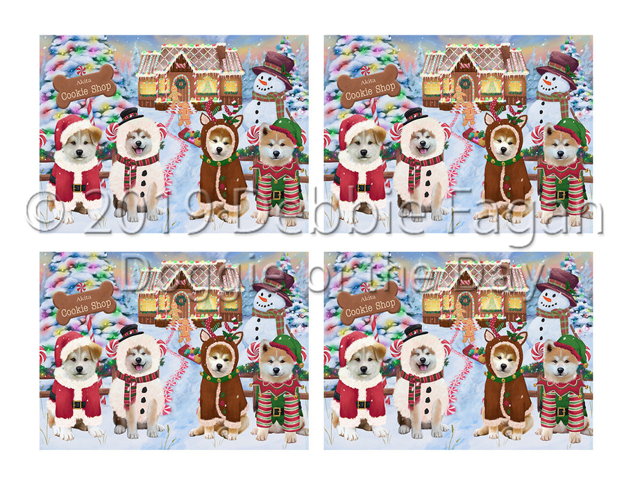 Holiday Gingerbread Cookie Akita Dogs Placemat