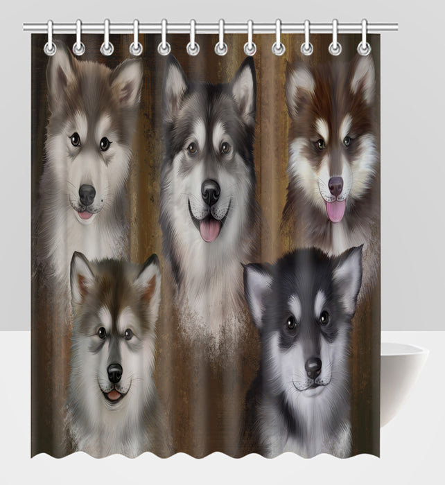 Rustic Alaskanmalamute Dogs Shower Curtain