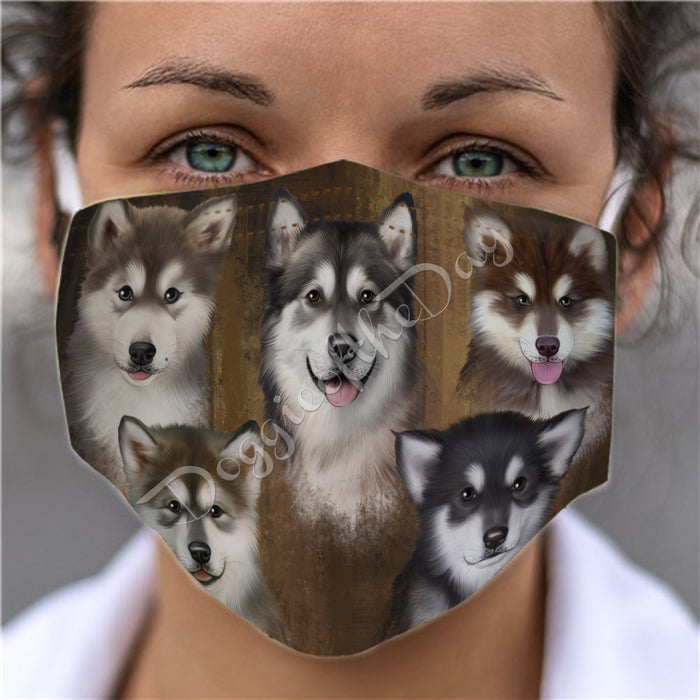 Rustic Alaskan Malamute Dogs Face Mask FM50014