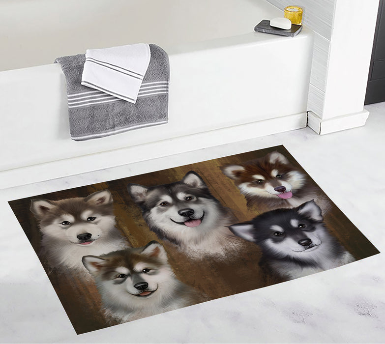 Rustic Alaskanmalamute Dogs Bath Mat