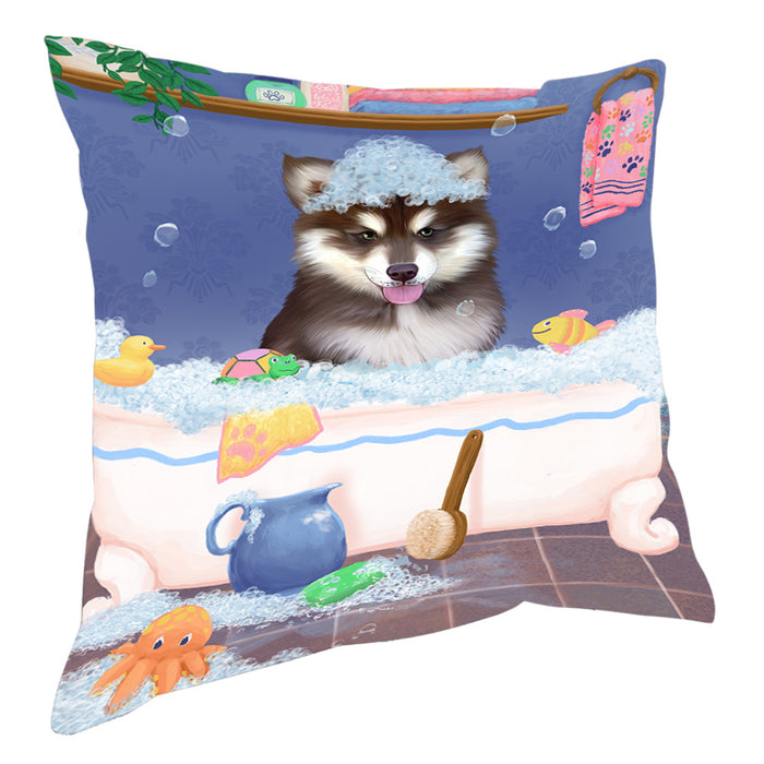 Rub A Dub Dog In A Tub Alaskan Malamute Dog Pillow with Top Quality High-Resolution Images - Ultra Soft Pet Pillows for Sleeping - Reversible & Comfort - Ideal Gift for Dog Lover - Cushion for Sofa Couch Bed - 100% Polyester, PILA90310