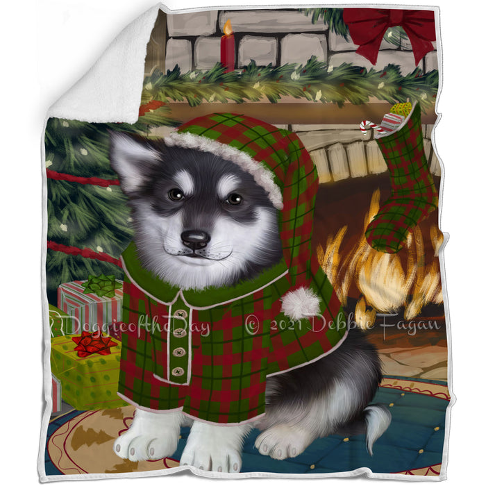 The Stocking was Hung Alaskan Malamute Dog Blanket BLNKT115833
