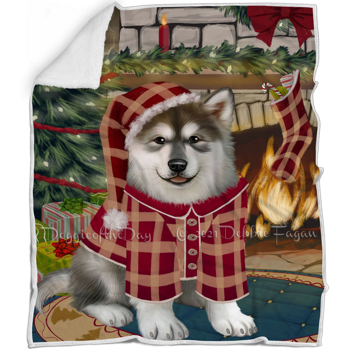 The Stocking was Hung Alaskan Malamute Dog Blanket BLNKT115842