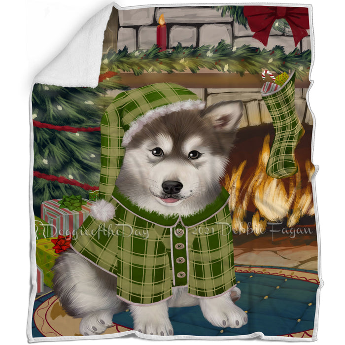 The Stocking was Hung Alaskan Malamute Dog Blanket BLNKT115851