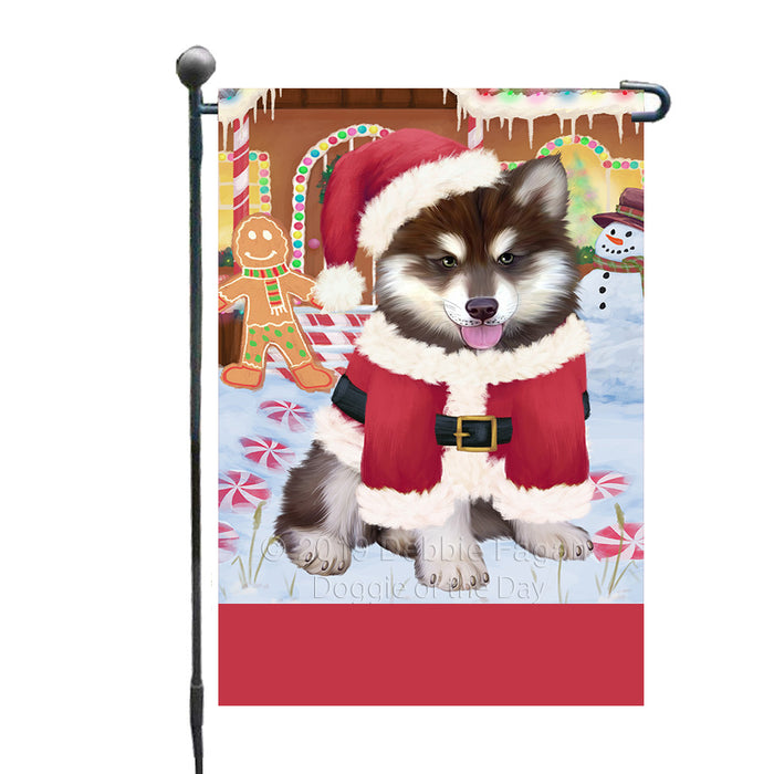 Personalized Gingerbread Candyfest Alaskan Malamute Dog Custom Garden Flag GFLG63890