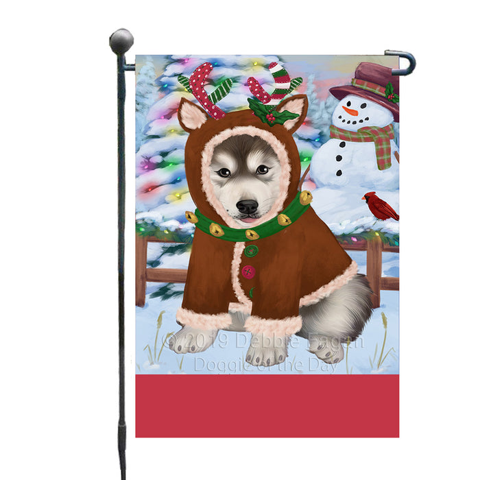 Personalized Gingerbread Candyfest Alaskan Malamute Dog Custom Garden Flag GFLG63892